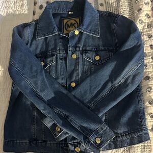 Michael Kors Blue Jean Jacket with Gold Buttons